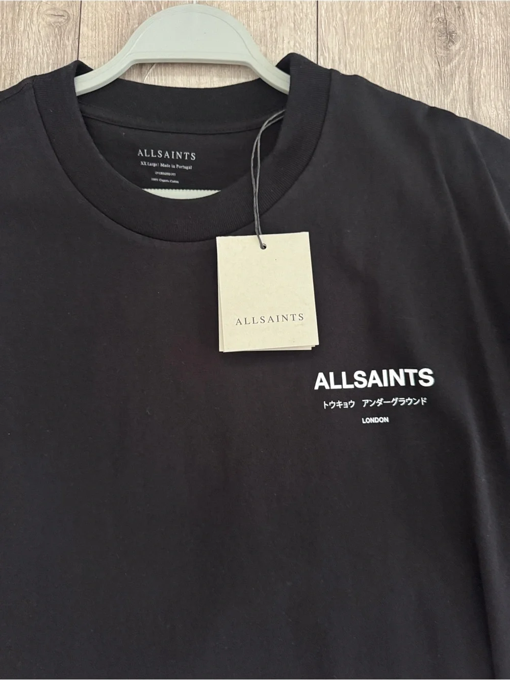 AllSaints Black Short-Sleeve Logo Tee - Picture 4 of 4